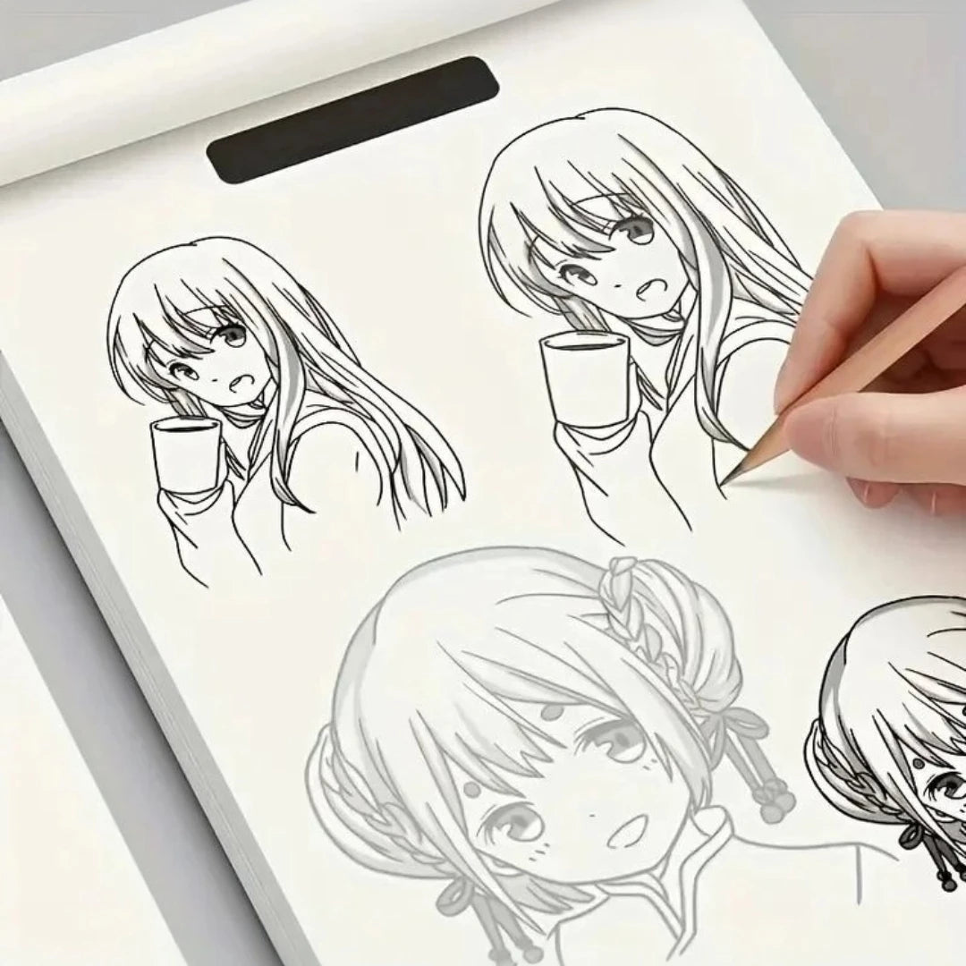 48Pages Anime Character Line Art Drawing Book Simple Hand Drawn Outlines Sketch Book For Beginners Tracing & Painting Practice