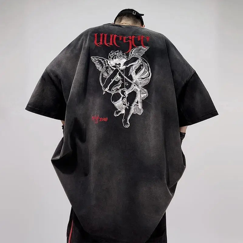 Men’s Acid Anime Graphic Oversized T-Shirt