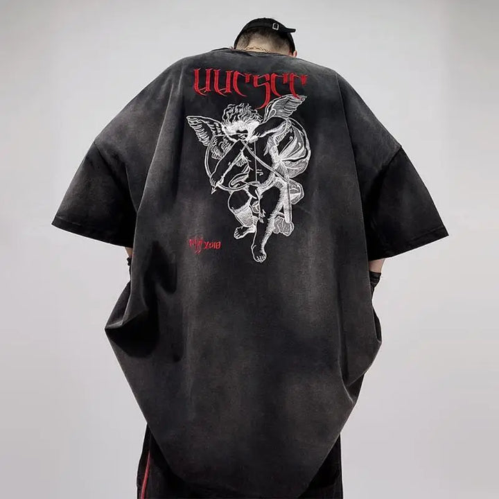 Men’s Acid Anime Graphic Oversized T-Shirt