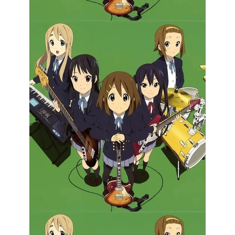 Japan Classic Anime Music K-On! Poster Print Cute Beautiful Girl Band HD 4K Canvas Painting Wall Art Home Living Room Decorative
