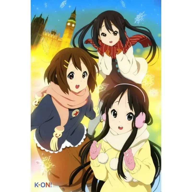 Japan Classic Anime Music K-On! Poster Print Cute Beautiful Girl Band HD 4K Canvas Painting Wall Art Home Living Room Decorative