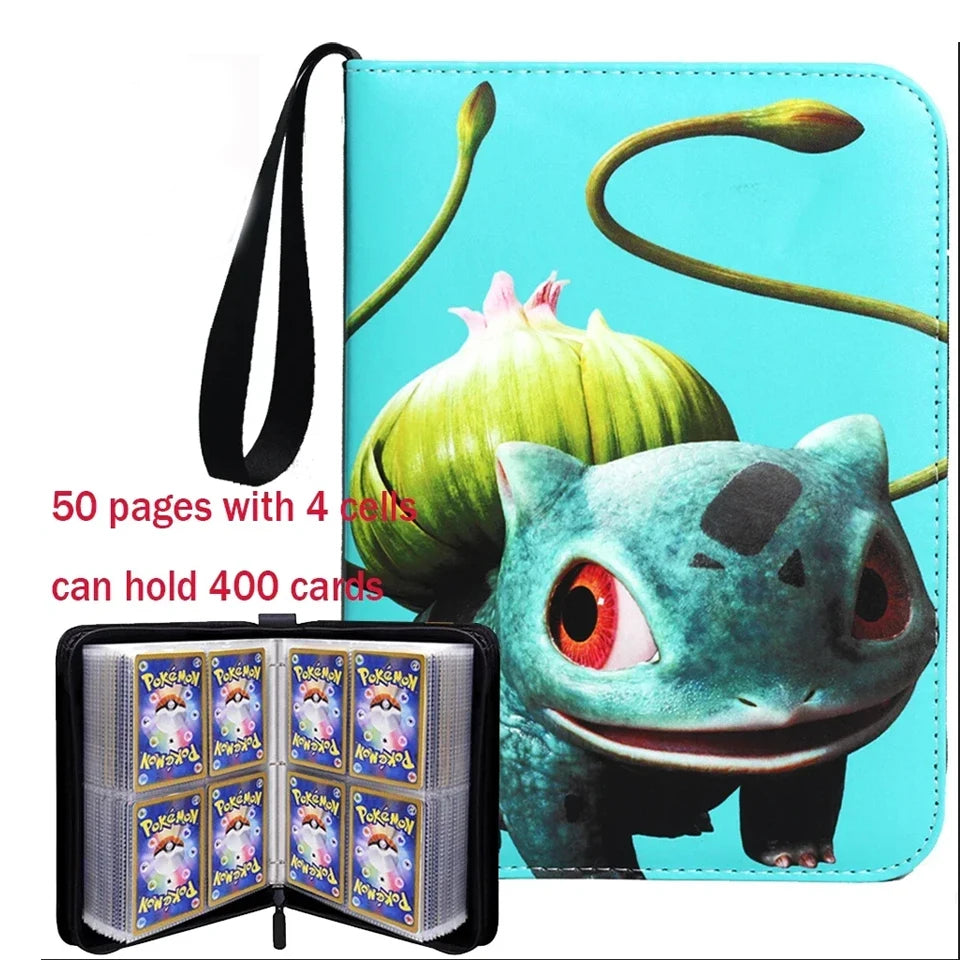 NEW-- 400PCS *Poke moned!!!Album Binder Photocard PU Zipper Photo Album Carte Holder Toy Collection Folder Letters Cards' Hobby
