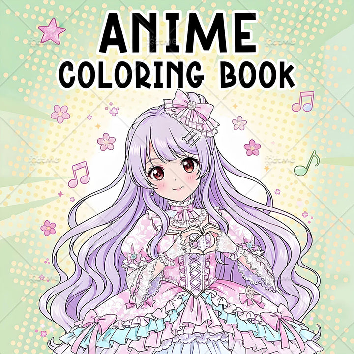 Anime Coloring Book for Adults Teens - Bold Easy Patterns, Stress Relief & Relaxation Art Therapy Drawing Book for Anime Fans