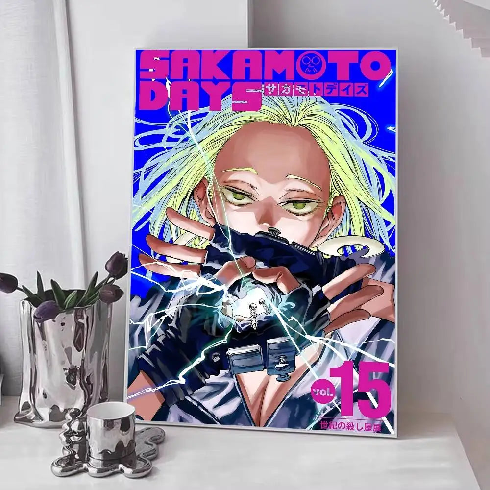 Popular Japanese Anime S-SAKAMOTO D-DAYS Manga Posters Fancy Wall Sticker for Living Room Bar Decoration Wall Decor