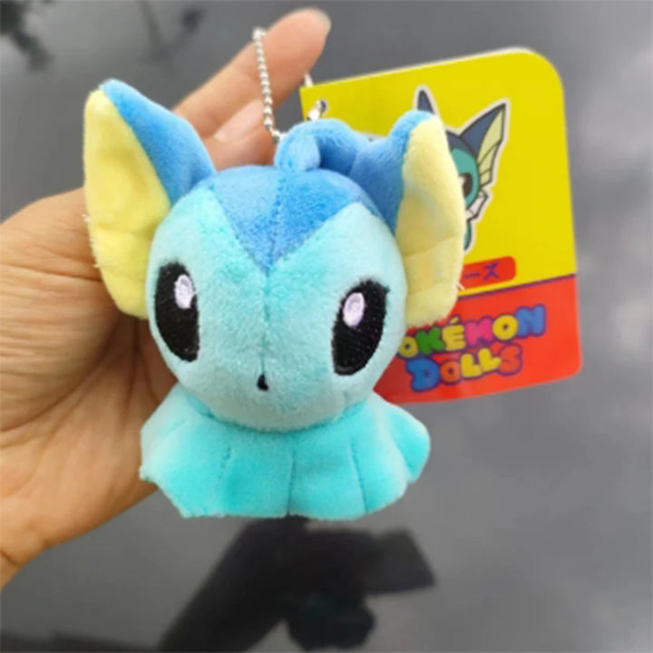 Pokemon Eevee Family Keychains Pendant Plush Toy Glaceon Vaporeo Sylveon Espeon Flareon Cute Anime Stuffed Doll Birthday Gift