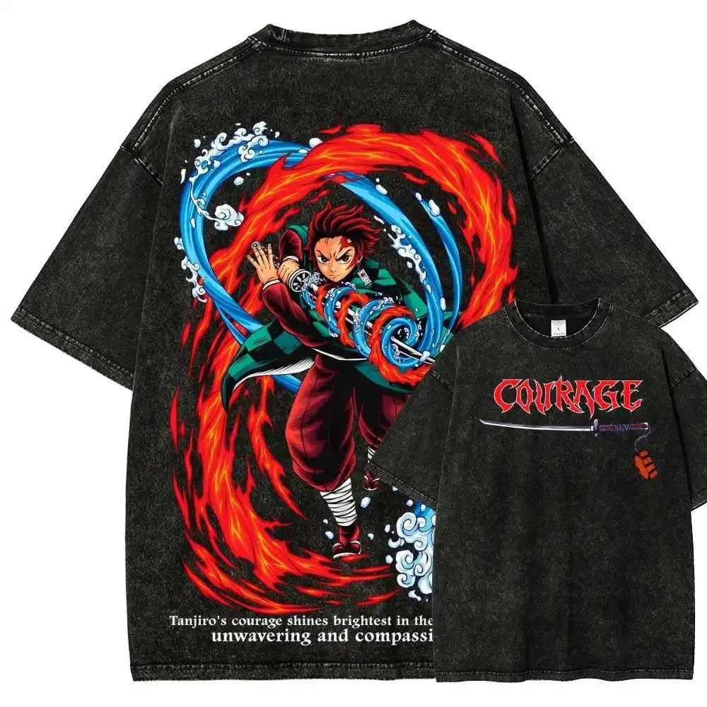 Vintage Wash Anime Shirt, Graphic Anime Tee, Anime Apparel, Anime Shirt, Otaku Anime Gift, Aesthetic Anime