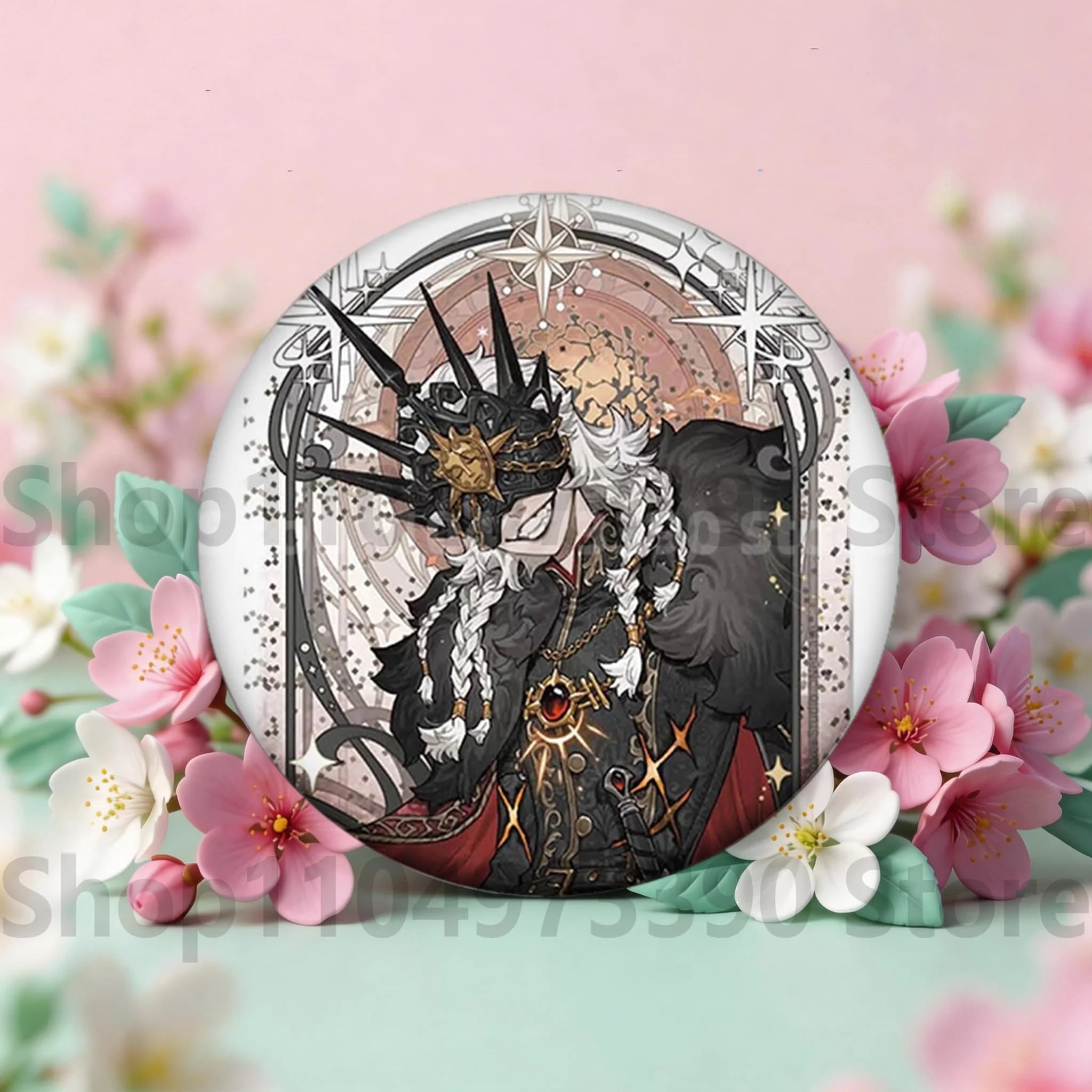 Anime Game Identity V Badge Michiko Hastur Fiona Gilman Joseph Desaulniers Round Button Pins for Schoolbag Cosplay Brooch Gift