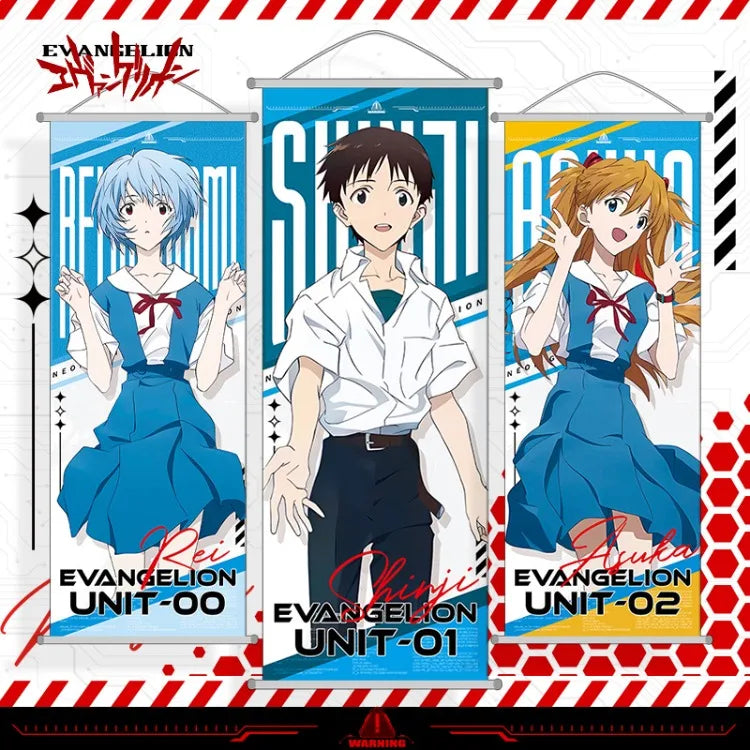 Neon Genesis Evangelion Long Scroll Wall Art Cartoon Ayanami Rei Scroll Artwork Anime Merchandise Room Decoration Holiday Gift