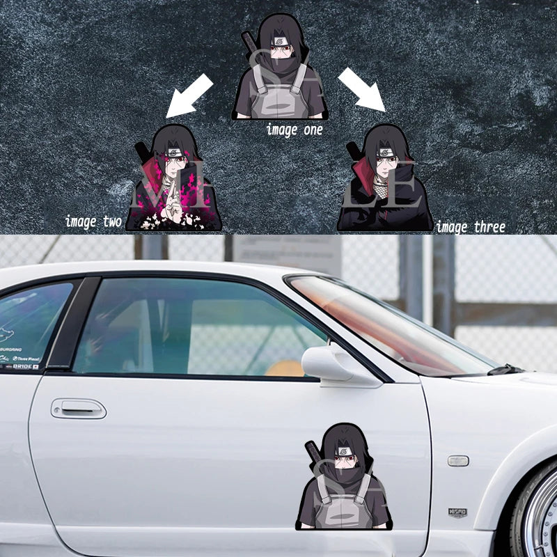 Anime Naruto Sticker 3D Gradient Uchiha Itachi  Motion Stickers Creative Car Sticker Notebook Luggage Waterproof Decal Toy