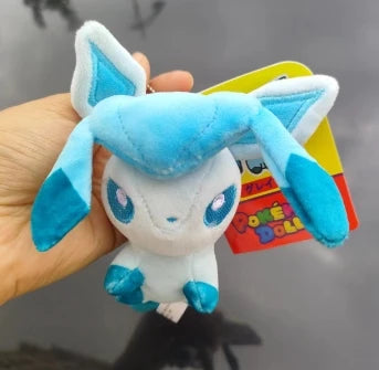 Pokemon Eevee Family Keychains Pendant Plush Toy Glaceon Vaporeo Sylveon Espeon Flareon Cute Anime Stuffed Doll Birthday Gift
