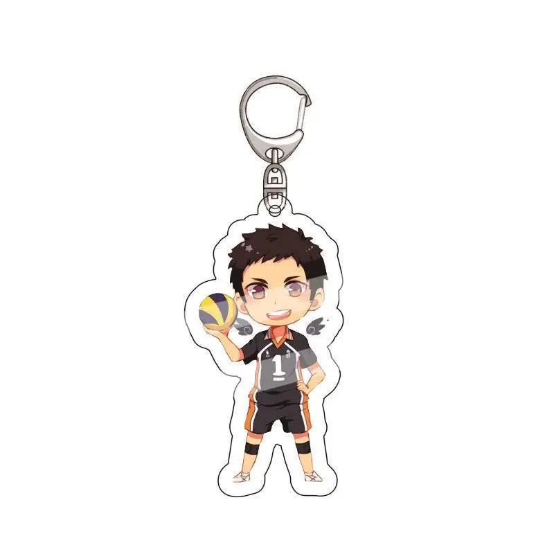 Volleyball Anime Keychain Haikyuu Shoyo Hinata Tobio Kageyama Kei Tsukishima Kenma Kozume Yu Nishinoya Acrylic Keychain Anime