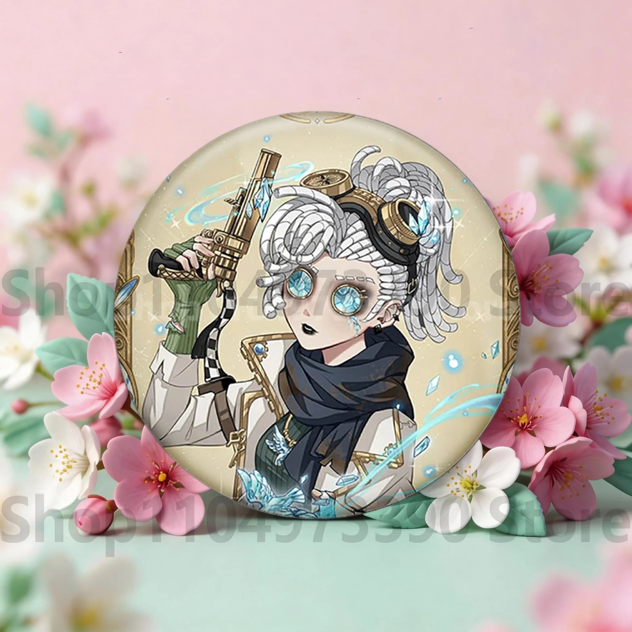 Anime Game Identity V Badge Michiko Hastur Fiona Gilman Joseph Desaulniers Round Button Pins for Schoolbag Cosplay Brooch Gift