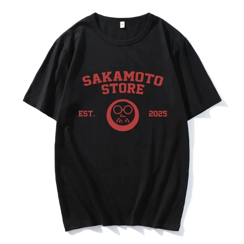 Sakamoto Store EST 2025 Tshirts Cartoon Manga Sakamoto Days Printing T-shirt Short Sleeve Men women Tee-shirt Unisex Streetwear