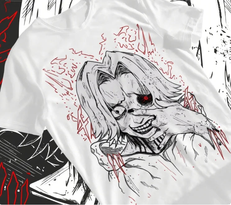 Trend Summer 2025 Cosplay Anime Seidou Takizawa Tokyo Ghoul T-shirt Manga Strip Anime Unisex Shirt Soft Tee Anime Clothes