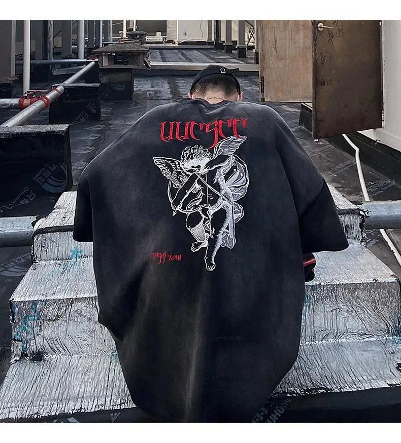 Men’s Acid Anime Graphic Oversized T-Shirt