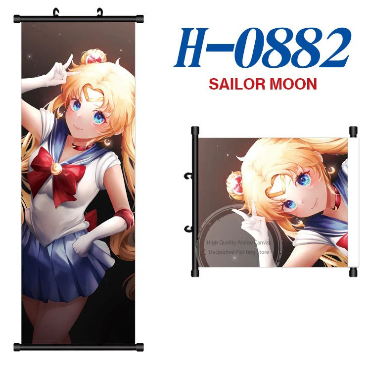 Anime Sailor Moon Canvas Scroll Hanging Painting Anime Peripheral Creative DIY Anime Exhibition Wall Painting Poster Wholesale