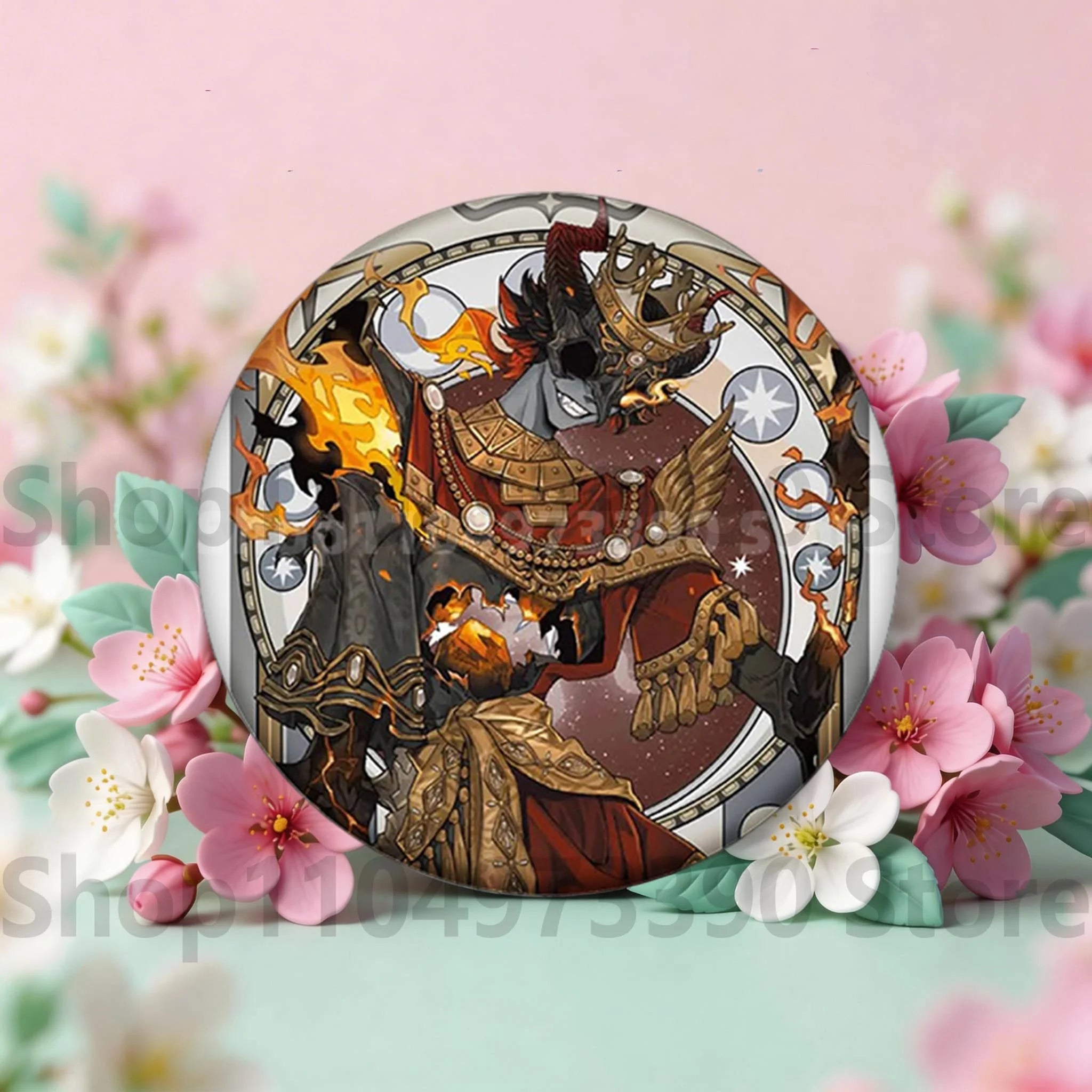 Anime Game Identity V Badge Michiko Hastur Fiona Gilman Joseph Desaulniers Round Button Pins for Schoolbag Cosplay Brooch Gift