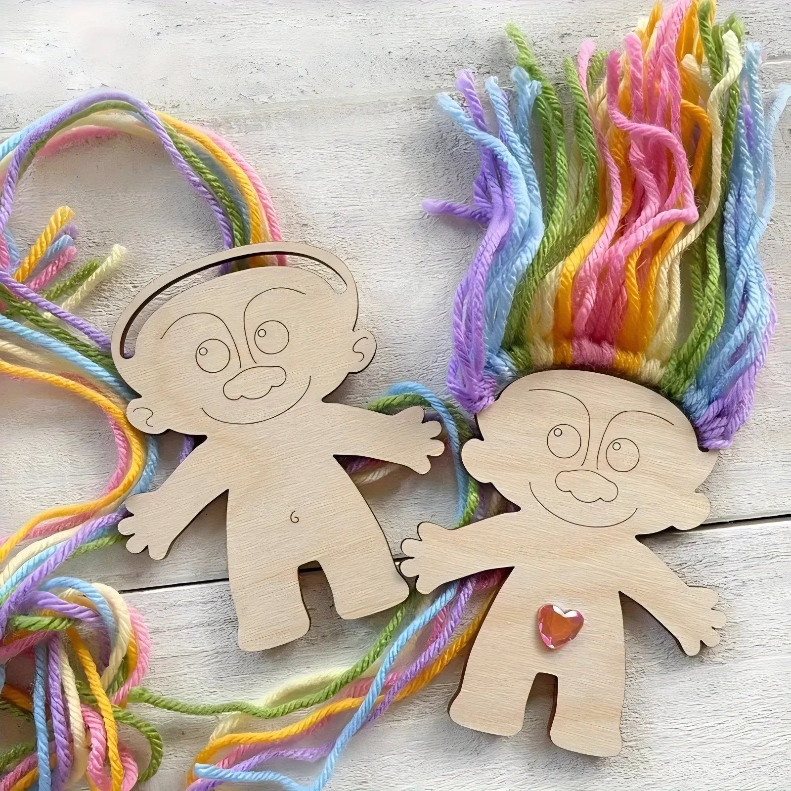 10pcs Wooden Mini Human Crafts Suitable for Parties, Halloween Decoration New Year's Souvenir Hanging Gifts Decorations Supply
