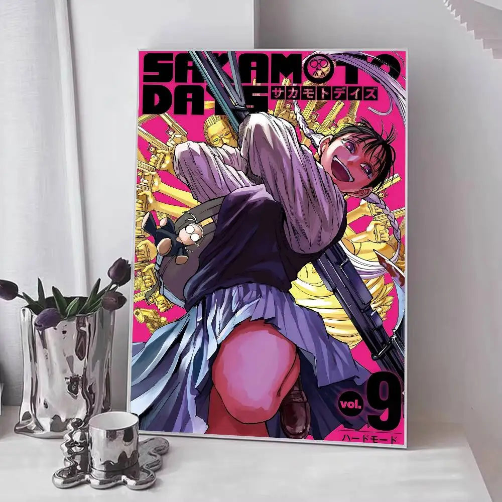 Popular Japanese Anime S-SAKAMOTO D-DAYS Manga Posters Fancy Wall Sticker for Living Room Bar Decoration Wall Decor