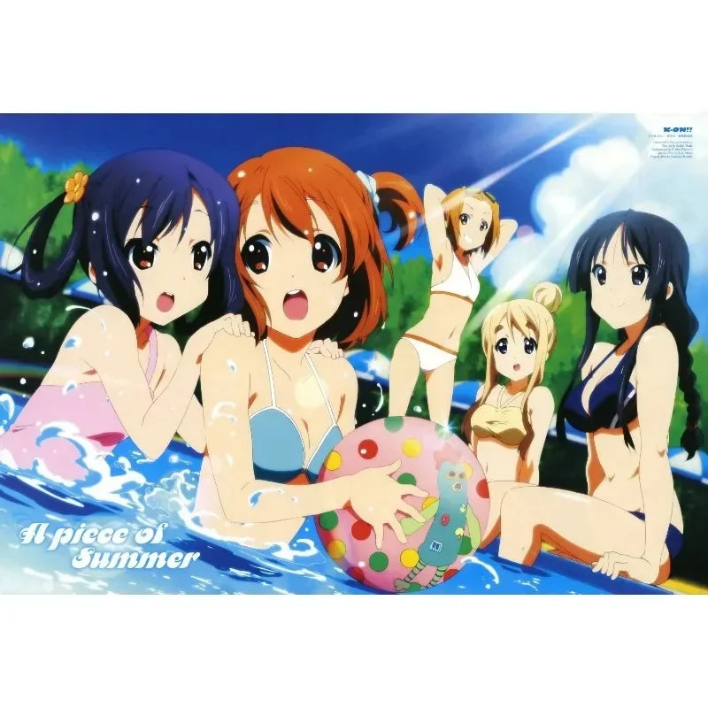 Japan Classic Anime Music K-On! Poster Print Cute Beautiful Girl Band HD 4K Canvas Painting Wall Art Home Living Room Decorative