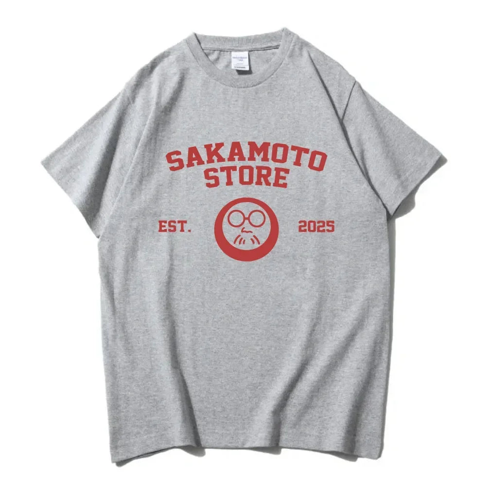 Sakamoto Store EST 2025 Tshirts Cartoon Manga Sakamoto Days Printing T-shirt Short Sleeve Men women Tee-shirt Unisex Streetwear