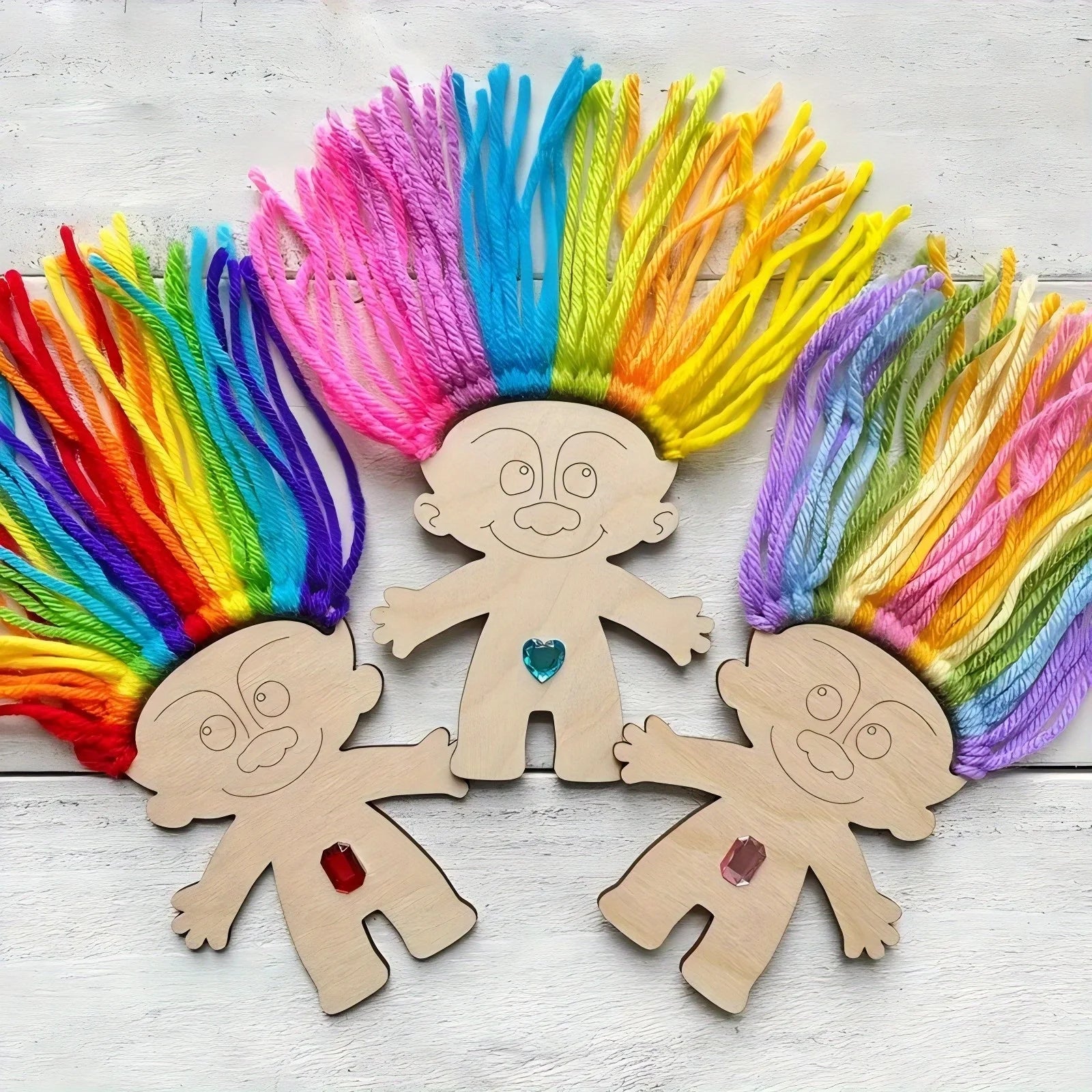 10pcs Wooden Mini Human Crafts Suitable for Parties, Halloween Decoration New Year's Souvenir Hanging Gifts Decorations Supply