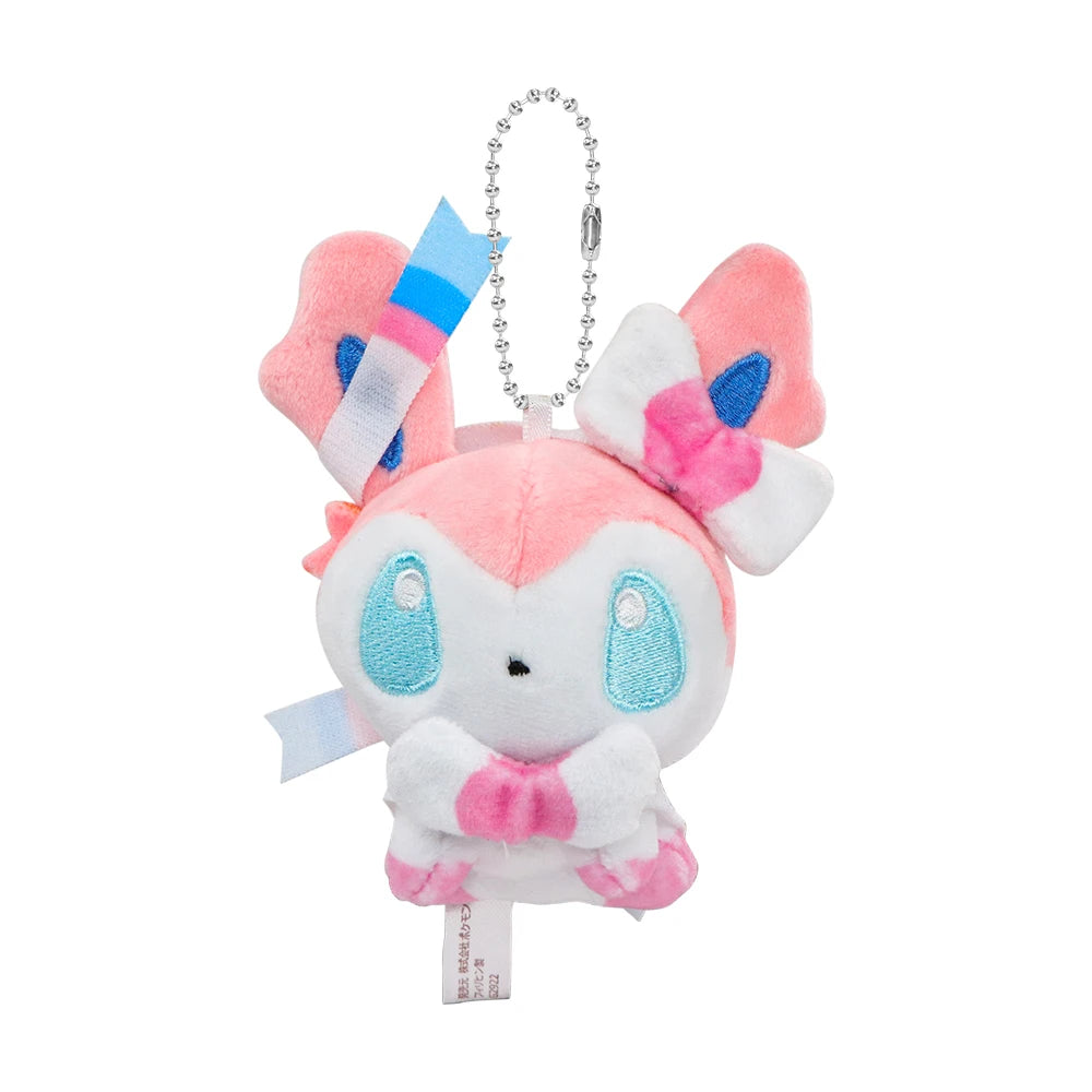 Pokemon Eevee Family Keychains Pendant Plush Toy Glaceon Vaporeo Sylveon Espeon Flareon Cute Anime Stuffed Doll Birthday Gift