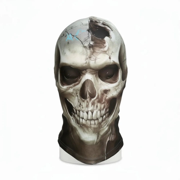 3D Realistic Skull Mask with Elastic Breathable Mesh Headband Comfortable Halloween Costume Accessory Horror Theme for Cosplayer