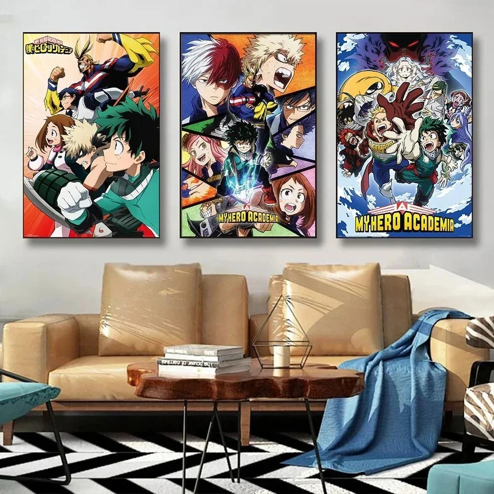 Japanese Anime My-Hero-Academia Poster Cartoon Manga Canvas Painting Wall Art Pictures Home Kids Room Decor Gift