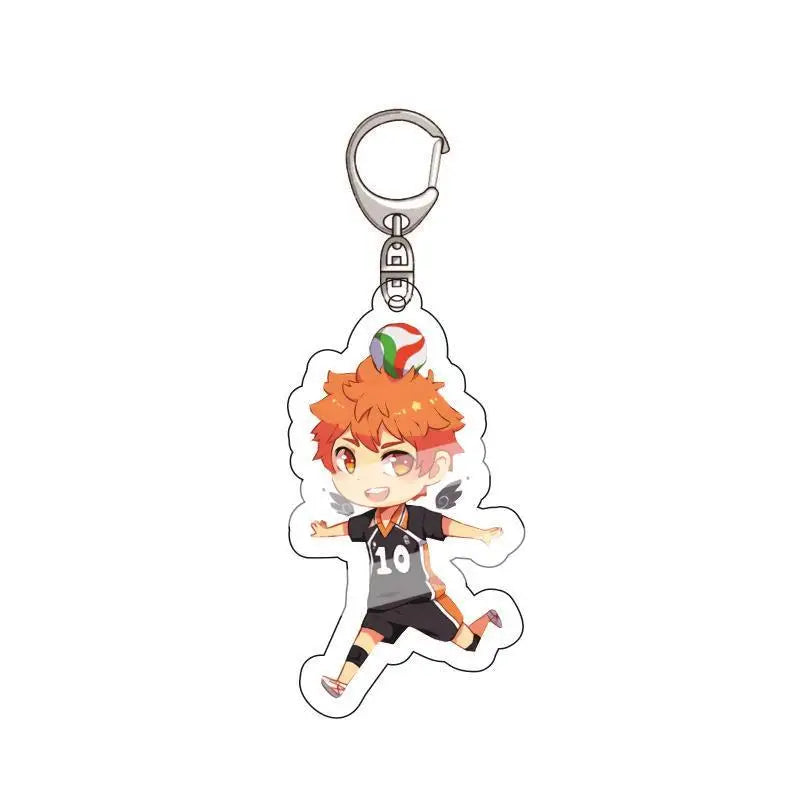 Volleyball Anime Keychain Haikyuu Shoyo Hinata Tobio Kageyama Kei Tsukishima Kenma Kozume Yu Nishinoya Acrylic Keychain Anime
