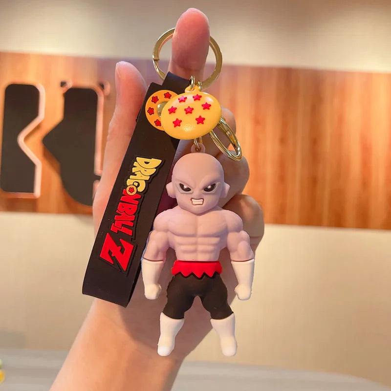 Anime Dragon Ball Keychain Fashion Jewelry Son Goku Vegeta Piccolo Action Figures 8CM PVC Key Ring for Men Women Bag Pendant
