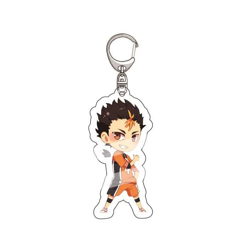 Volleyball Anime Keychain Haikyuu Shoyo Hinata Tobio Kageyama Kei Tsukishima Kenma Kozume Yu Nishinoya Acrylic Keychain Anime