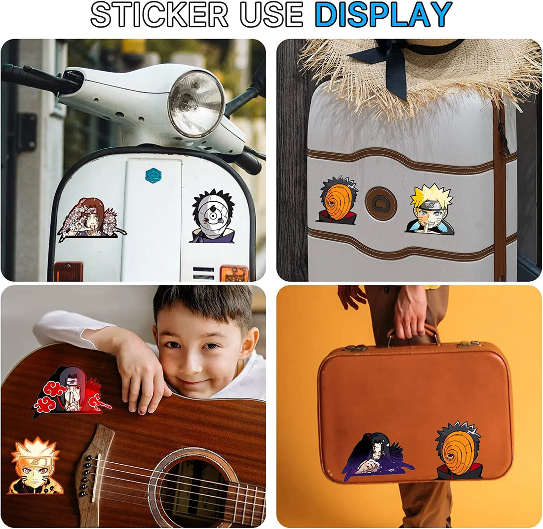 Anime Naruto Sticker 3D Gradient Uchiha Itachi  Motion Stickers Creative Car Sticker Notebook Luggage Waterproof Decal Toy