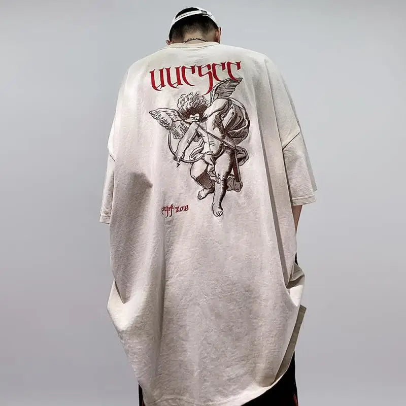 Men’s Acid Anime Graphic Oversized T-Shirt