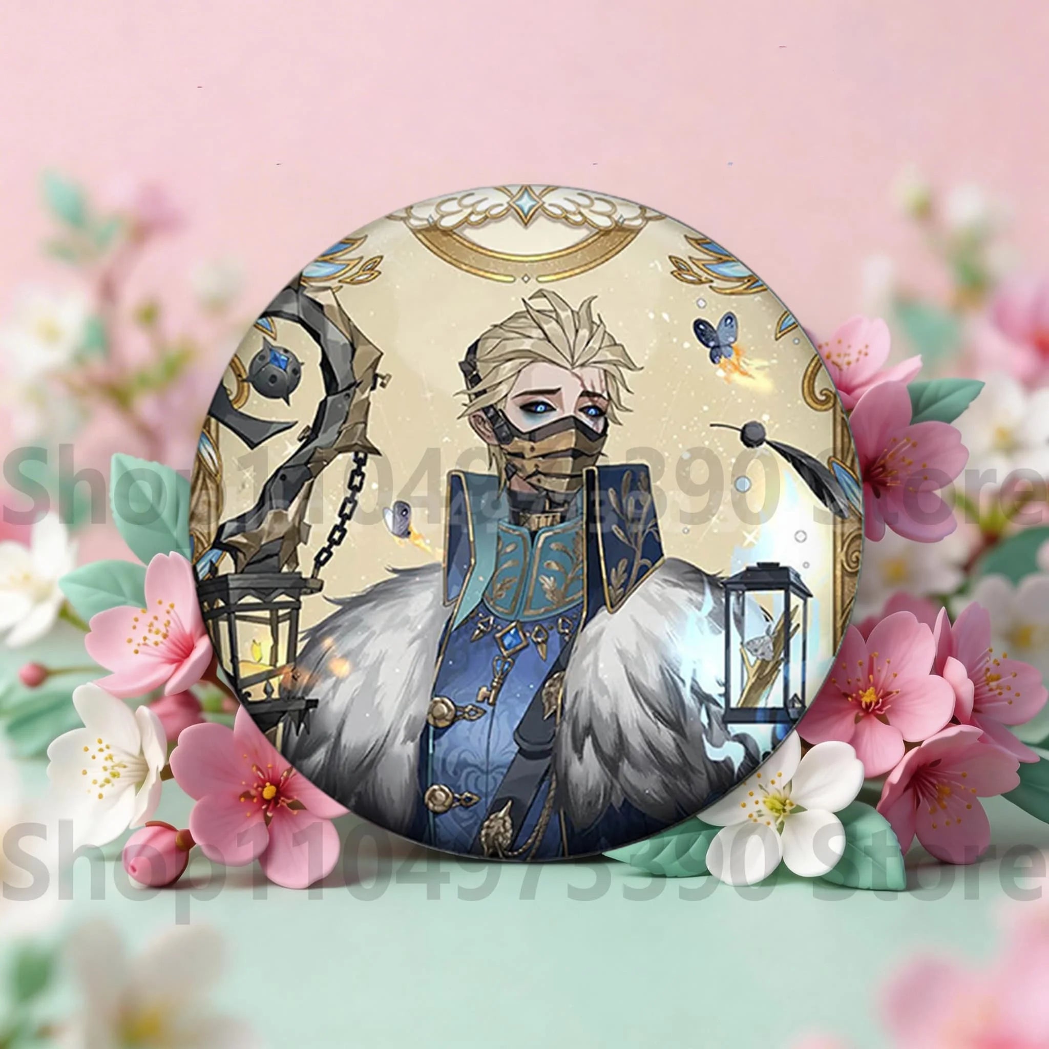 Anime Game Identity V Badge Michiko Hastur Fiona Gilman Joseph Desaulniers Round Button Pins for Schoolbag Cosplay Brooch Gift