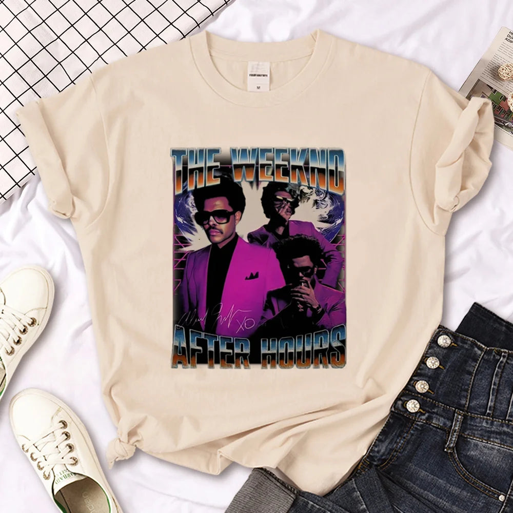 the Weeknd t shirt men anime designer Japanese top male anime funny y2k clothes