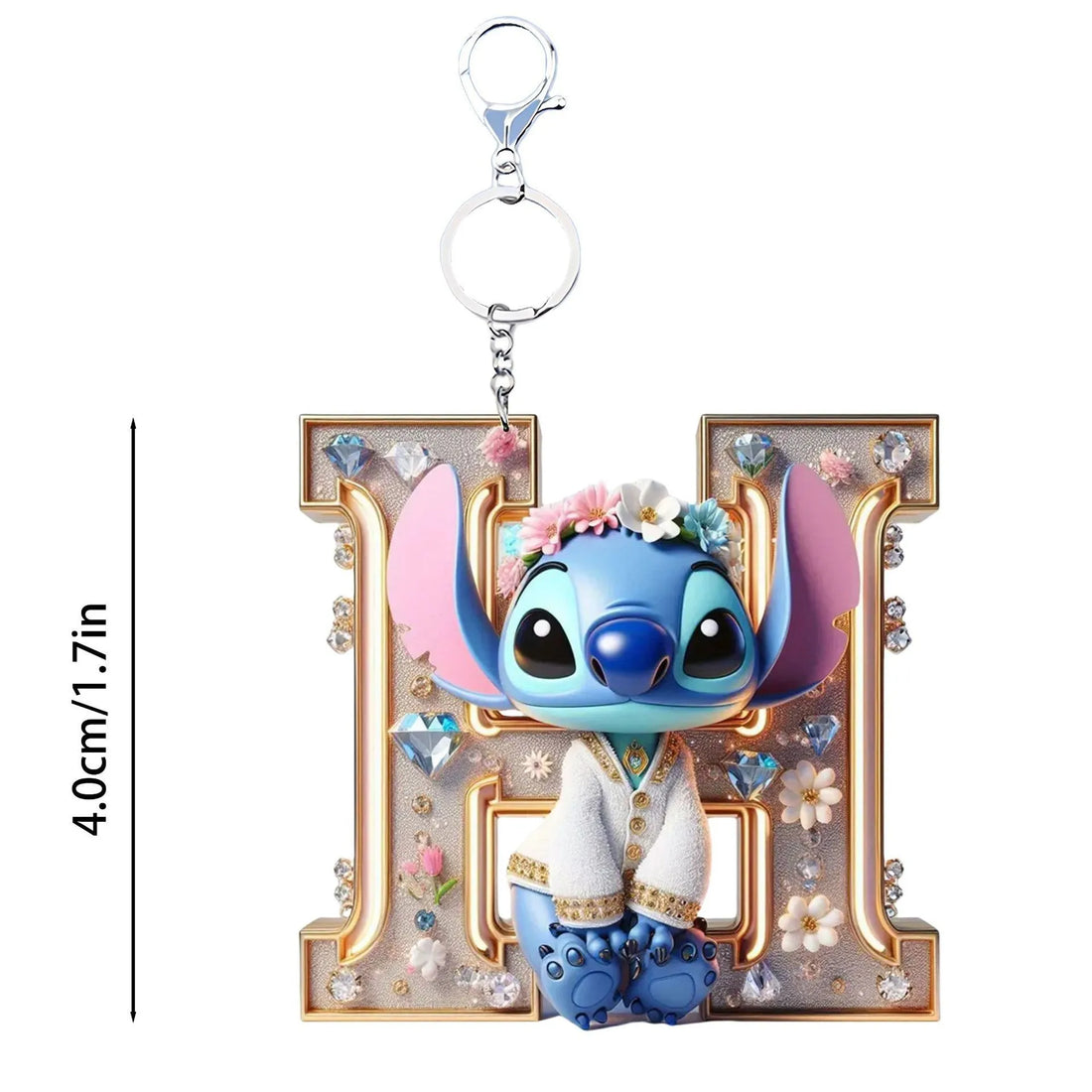 Acrylic flat 2D Stitch 26 English letters Pendant Keychain Rearview Mirror Pendant Birthday Cake Ornament Gift Animation