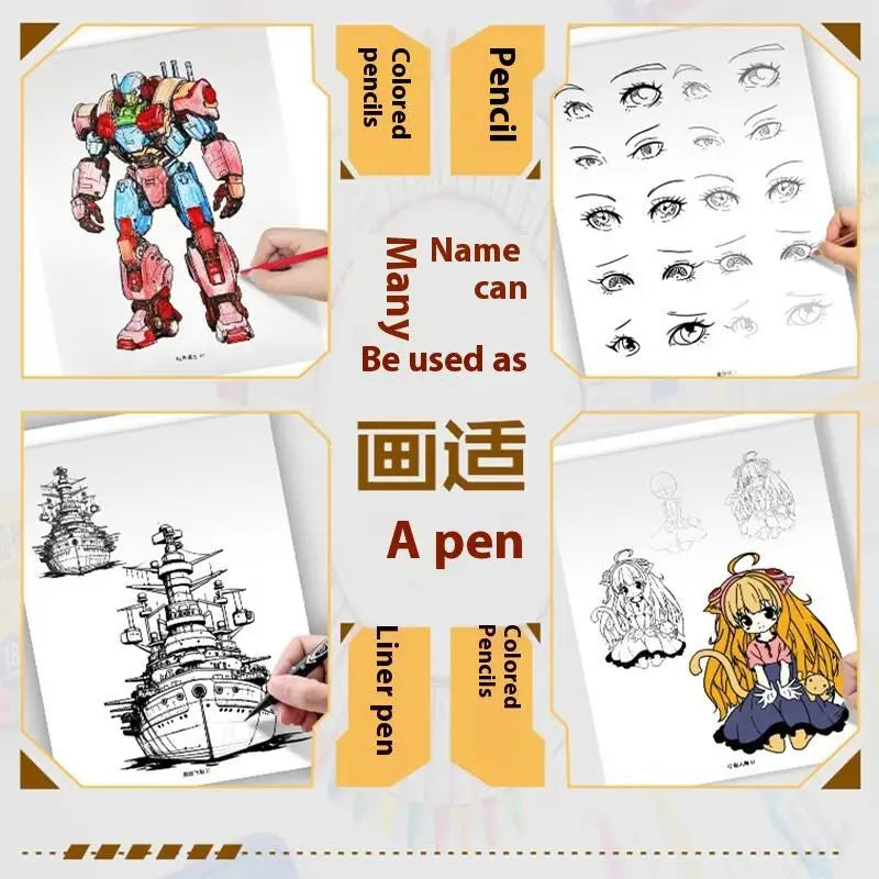 48Pages Anime Character Line Art Drawing Book Simple Hand Drawn Outlines Sketch Book For Beginners Tracing & Painting Practice