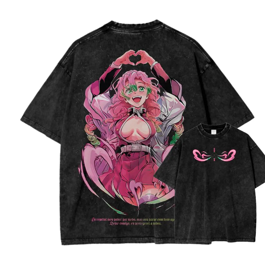 Vintage Wash Anime Shirt, Graphic Anime Tee, Anime Apparel, Anime Shirt, Otaku Anime Gift, Aesthetic Anime