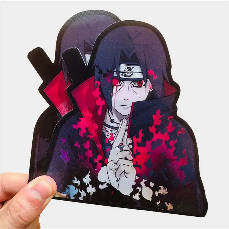 Anime Naruto Sticker 3D Gradient Uchiha Itachi  Motion Stickers Creative Car Sticker Notebook Luggage Waterproof Decal Toy