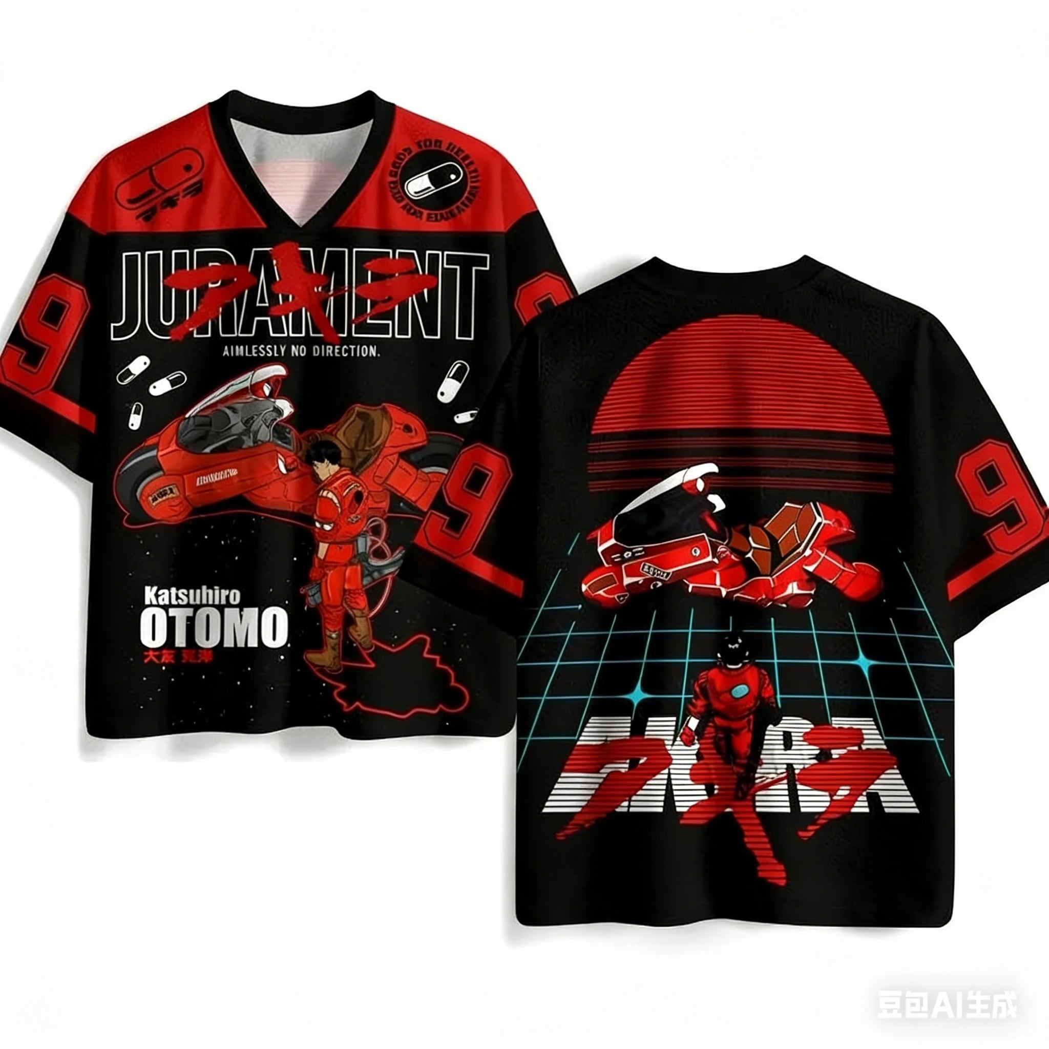 2026 Summer Hot Selling Fashion New Akira 3D Printed Outdoor Sports Fitness T-shirt Hip Hop Street Clothing T-shirt Large Size