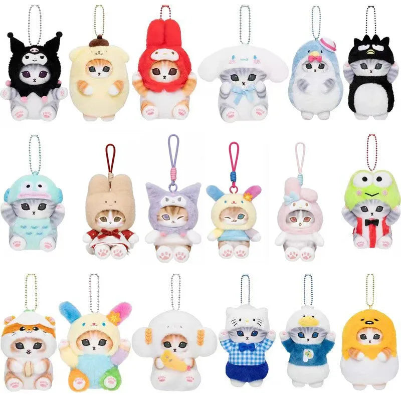 Mofusand Cos Series Plush Keychain Cute Cat Plushie Bag Pendant Soft Stuff Accessories For Birthday Gift