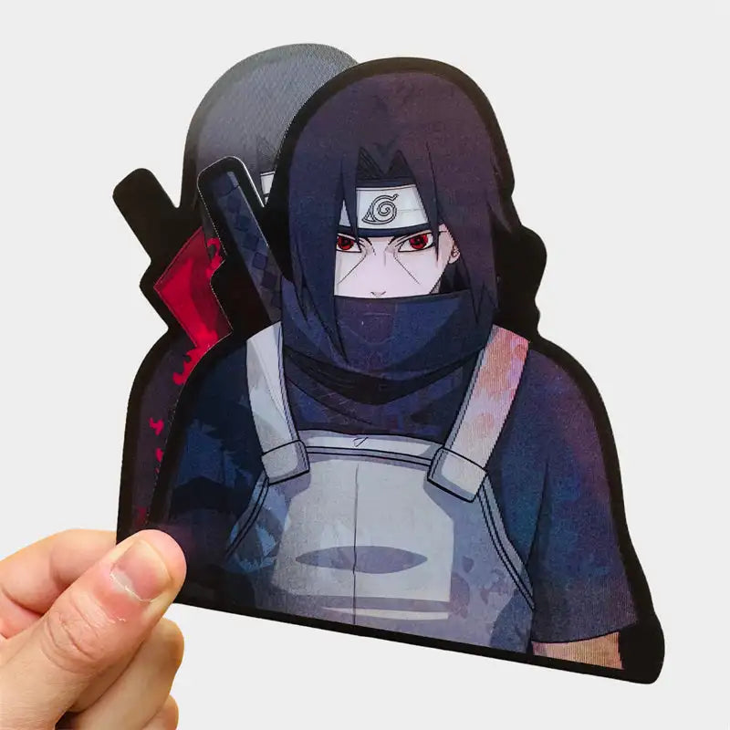 Anime Naruto Sticker 3D Gradient Uchiha Itachi  Motion Stickers Creative Car Sticker Notebook Luggage Waterproof Decal Toy