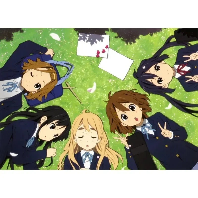 Japan Classic Anime Music K-On! Poster Print Cute Beautiful Girl Band HD 4K Canvas Painting Wall Art Home Living Room Decorative