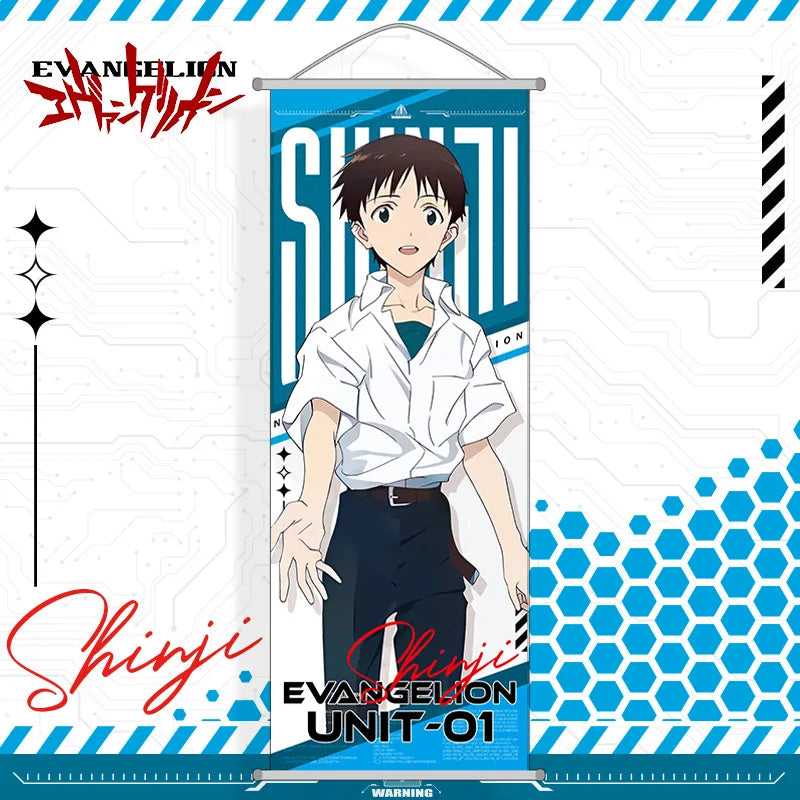 Neon Genesis Evangelion Long Scroll Wall Art Cartoon Ayanami Rei Scroll Artwork Anime Merchandise Room Decoration Holiday Gift
