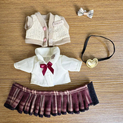 17cm labubu clothes pendant Labubu doll clothes keychain Labubu doll for JK skirt set cute