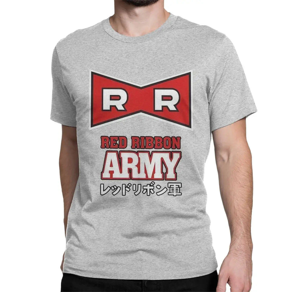 Logo Anime T Shirt for Men Women Cotton Novelty T-Shirts Round Neck Red Ribbon Army Tees Short Sleeve Clothing Summer