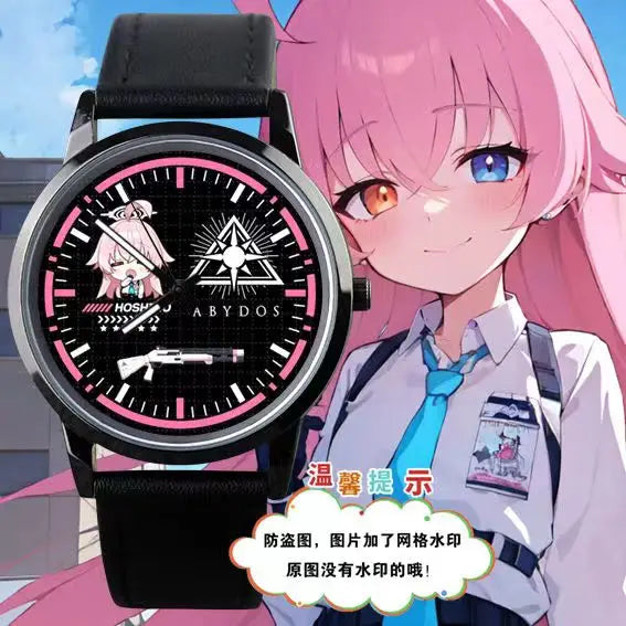 2024 Anime Blue Archive The Animation Takanashi Hoshino Sunaokami Shiroko Tenndou Arisu Student Waterproof Watch Xmas Gift