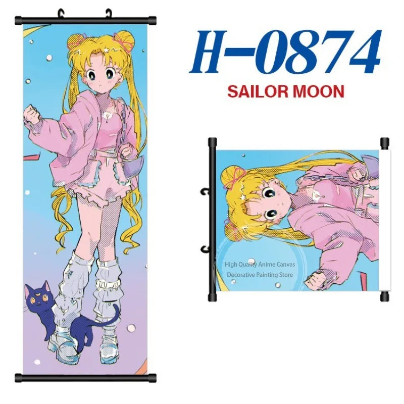 Anime Sailor Moon Canvas Scroll Hanging Painting Anime Peripheral Creative DIY Anime Exhibition Wall Painting Poster Wholesale