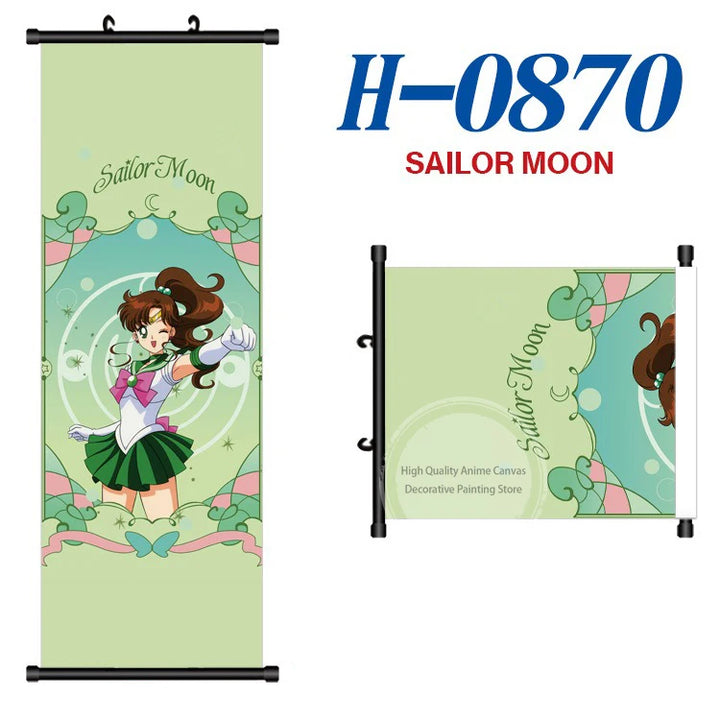 Anime Sailor Moon Canvas Scroll Hanging Painting Anime Peripheral Creative DIY Anime Exhibition Wall Painting Poster Wholesale